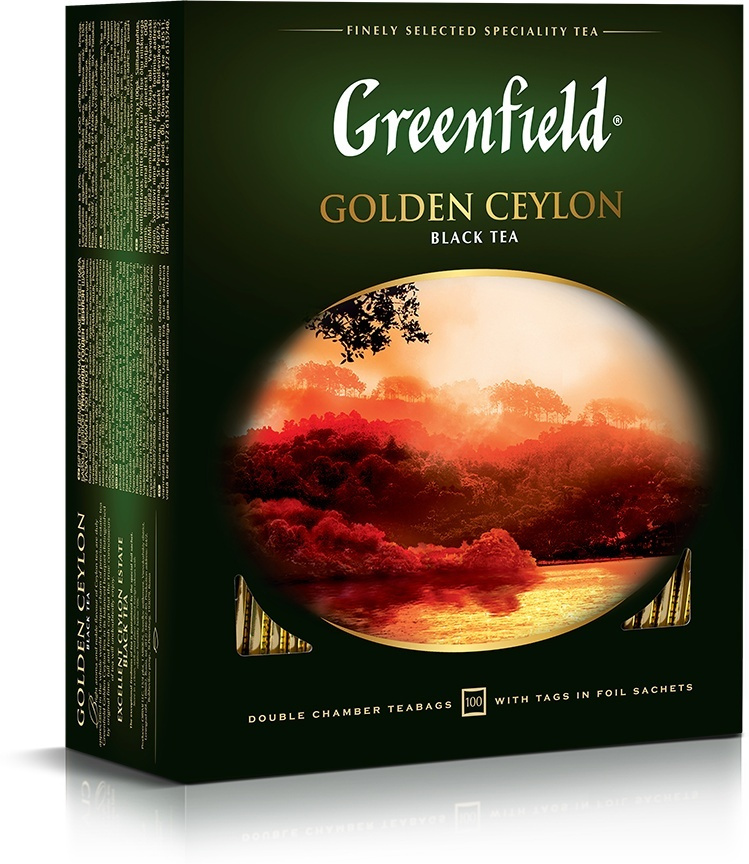 Чай в пакетиках ГРИНФИЛД Голден Цейлон 100 шт., GREENFIELD Golden ...