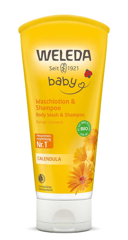 Weleda Детский шампунь-гель для волос и тела Baby с календулой 200 мл  #1