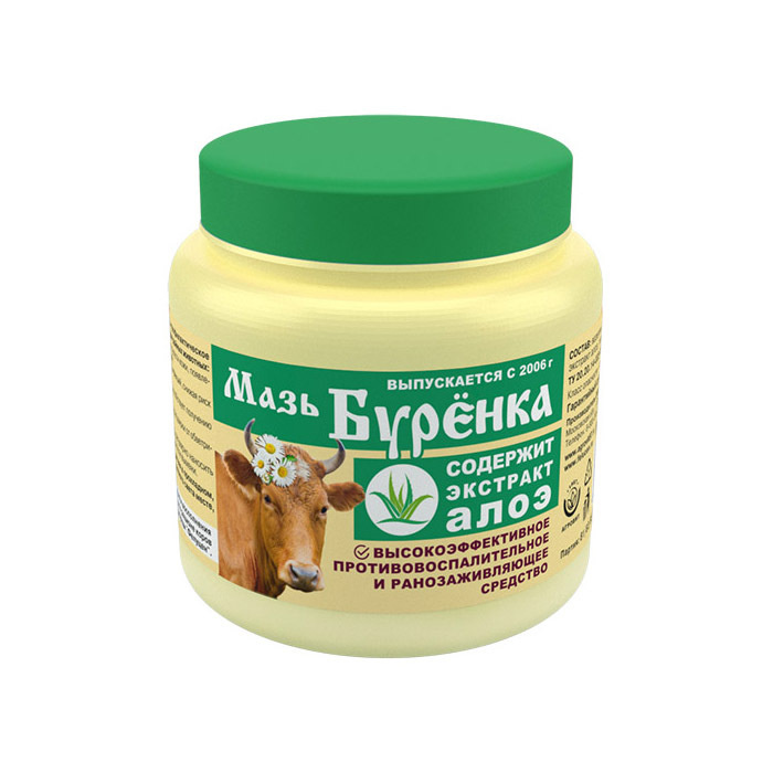 Буренка фито-мазь для вымени дойных коров АЛОЭ банка 200гр - купить с ...