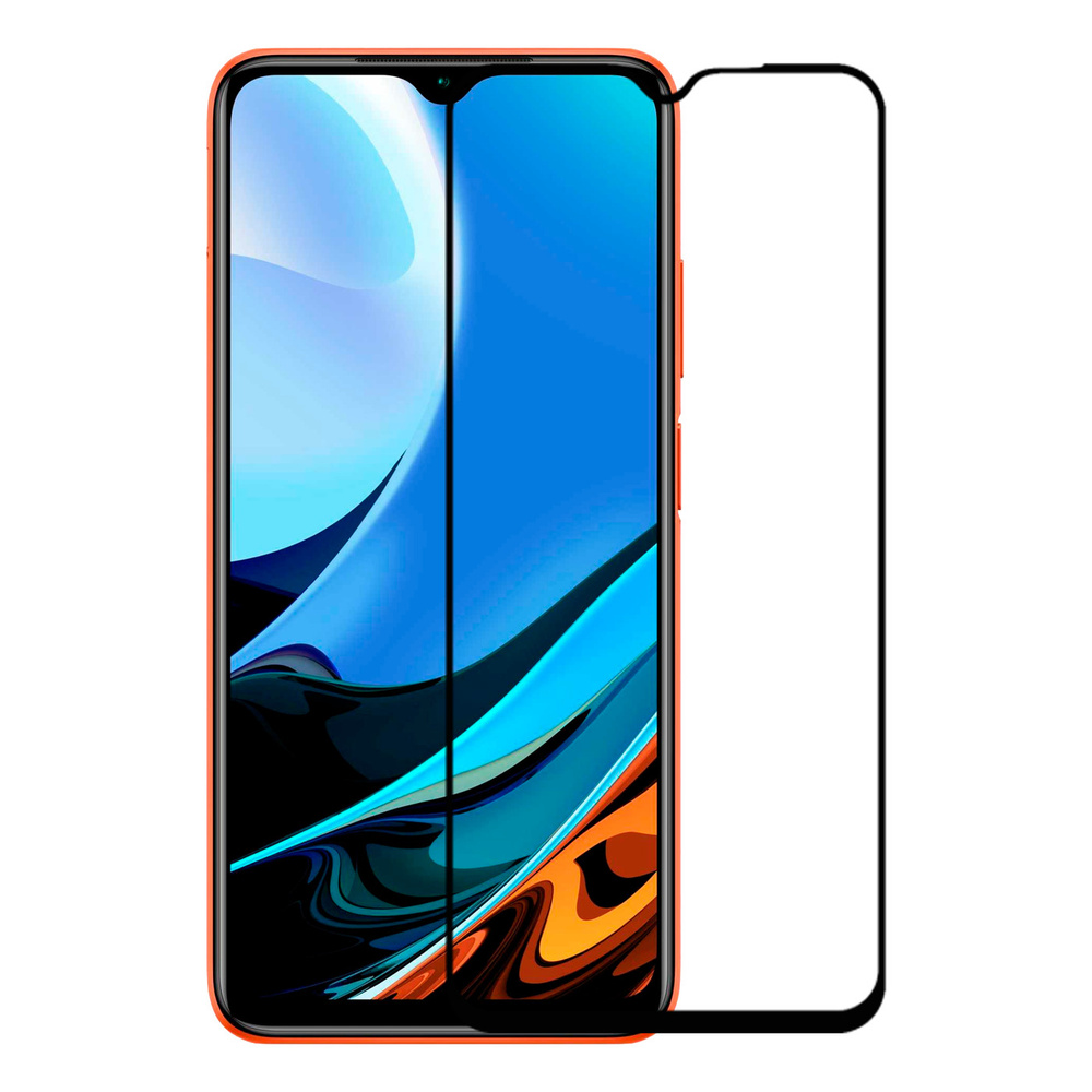 Защитное стекло для Xiaomi Redmi 9T, 9 и POCO M3 c полным покрытием, черная  рамка, серия СТЕКЛОФФ Base - купить с доставкой по выгодным ценам в  интернет-магазине OZON (269122477)