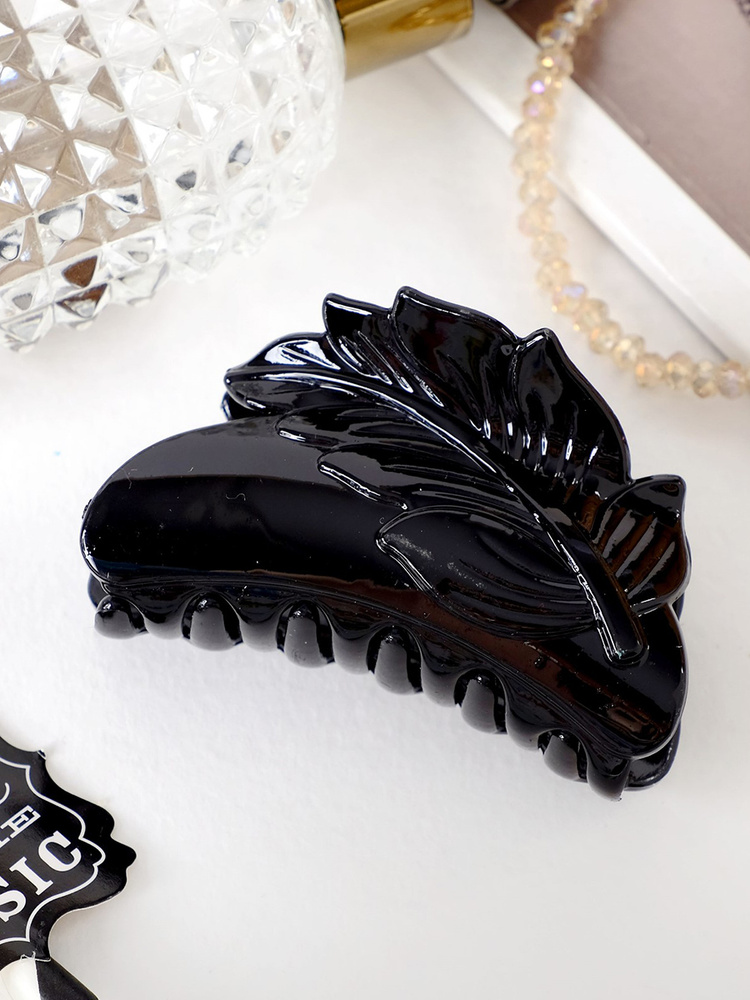 Заколка - краб для волос, глянец, 6,5 см, черный - купить с доставкой ...