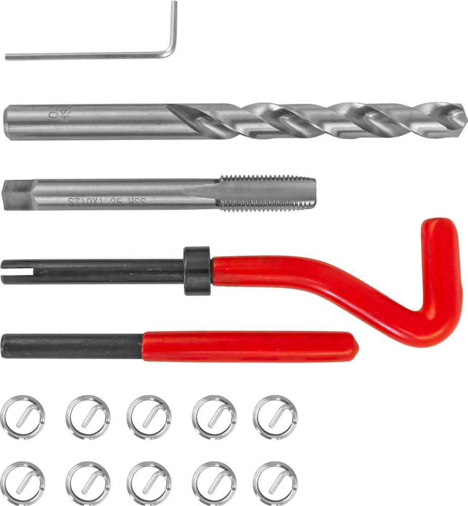 Набор для восстановления резьбы M10x1.25, 15 предметов Thorvik TRIS10125  #1