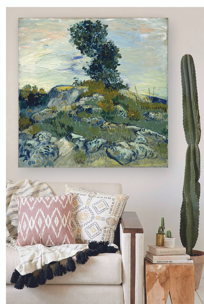 Репродукция картины Ван Гога \"Камни\", натянутая на подрамник / 50х50 ...