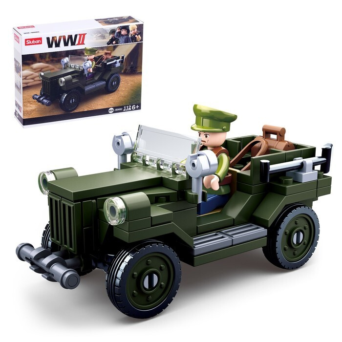 Конструктор Армия ВОВ Военный джип, 112 деталей - купить с доставкой по ...