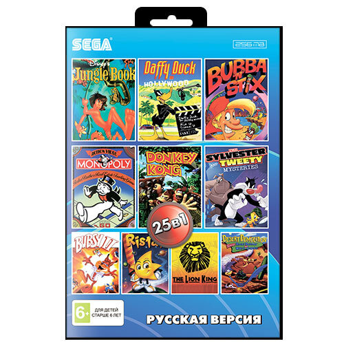 Картридж Игра Sega 25в1 Игровой картридж для приставки 16 бит 25в1 № 4 BS-25001  #1