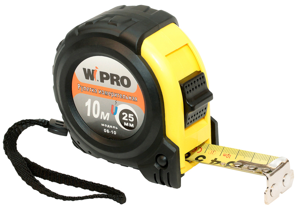 Измерительная рулетка Строительная Wipro 10 м х 25 мм купить по низкой ...