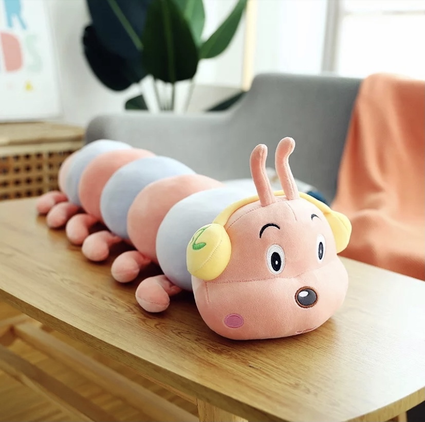 Мягкая Игрушка Гусеница Розовая 60 см, Плюшевая - купить с доставкой по ...