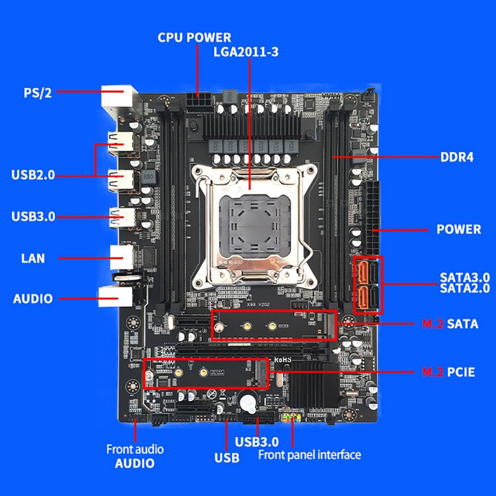 Материнская плата X99 LGA2011 3 V3 V4 с двумя слотами M.2 NVME E5 2620 ...