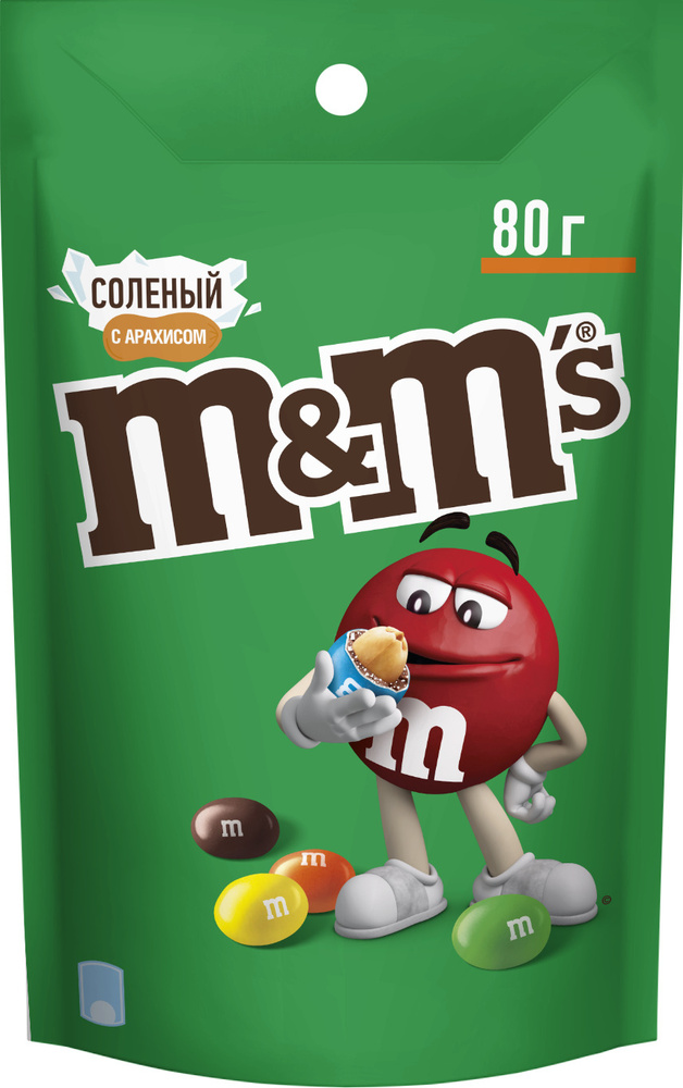 Конфеты драже M&M's с арахисом, солью и молочным шоколадом, 80 г  #1