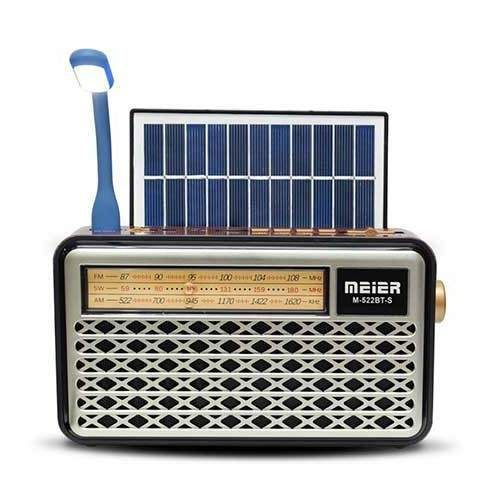 Bluetooth радиоприемник в стиле "Ретро" с солнечной панелью Meier M-522BT-S Silver  #1