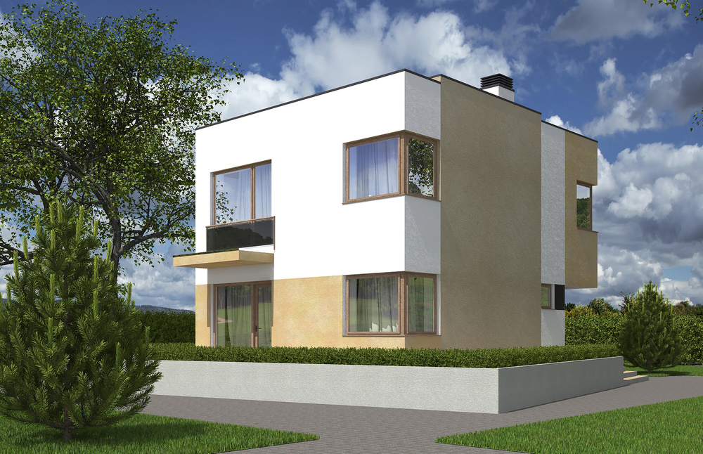 Проект Rg5515 - Проект двухэтажного дома с террасой (101 м2, 8м x10м)  #1