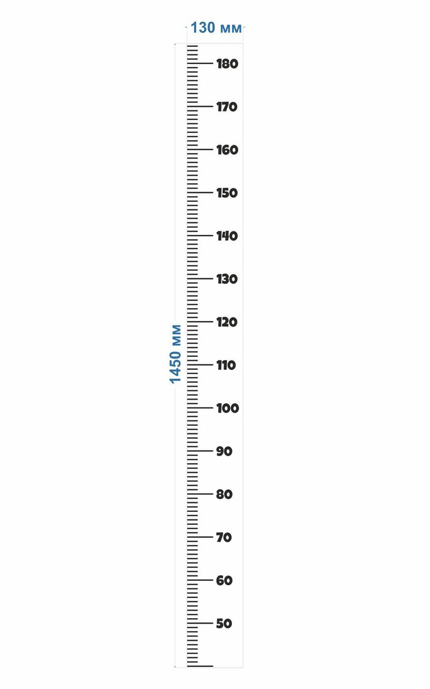 Ростомер наклейка на стену, декоративный белый, для измерения роста высота 145 см ширина 13 см / 2шт #1