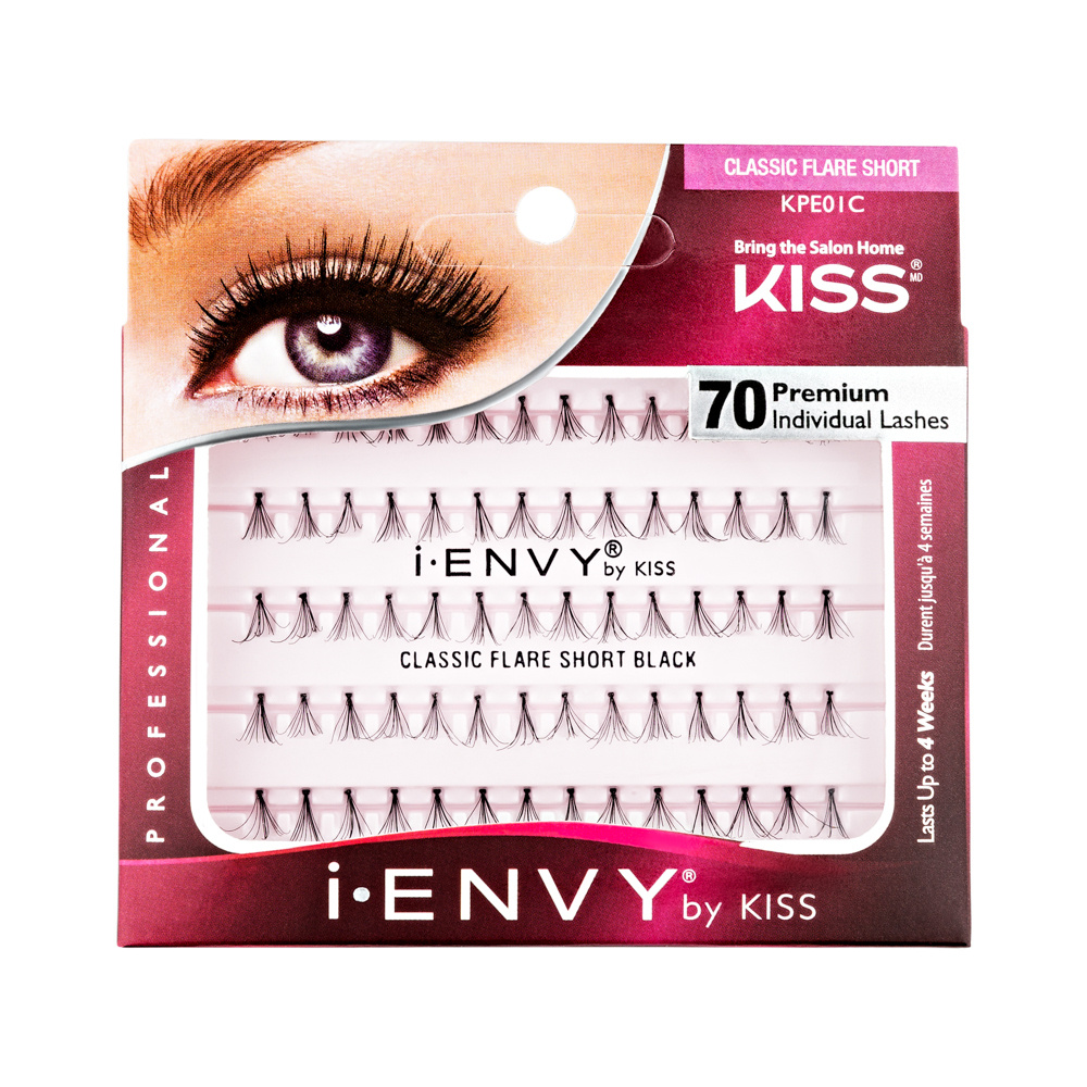 Kiss IEnvy Накладные пучки Классика Длина короткая Черные 70шт Individual Lashes Classic Short Black #1