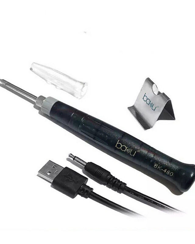 Электрический паяльник (электропаяльник) Baku BK-460 с USB кабелем, для ремонта печатной платы, проводов, #1