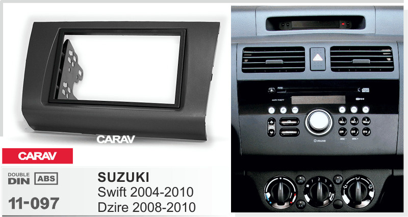 Переходная рамка 2-DIN для SUZUKI Swift 2004-10; Dzire 2008-10 CARAV 11-097  #1