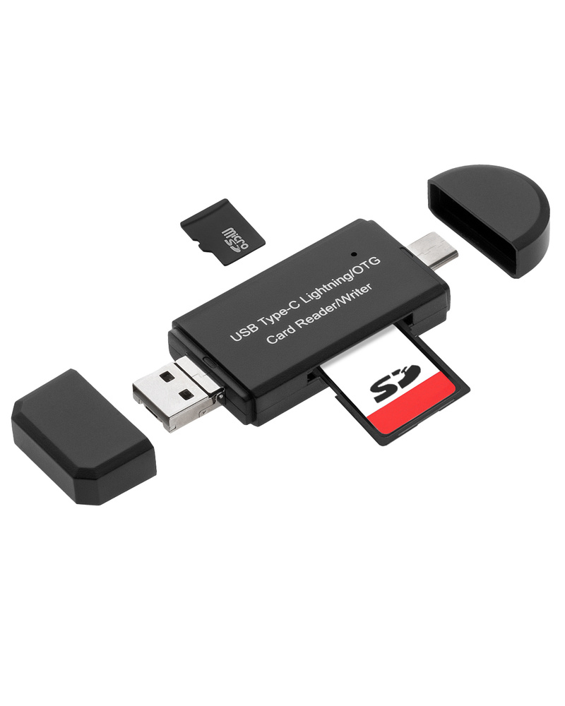 Картридер USB/Lightning/Type-C/SD/MicroSD/Картридер для iPhone/Картридер  для Android - купить с доставкой по выгодным ценам в интернет-магазине OZON  (480420550)