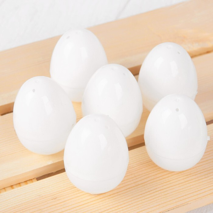 Основа для творчества "Яйцо", открывается, набор 6 шт, размер 1 шт: 4х6 см, цвет белый  #1