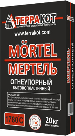 ТЕРРАКОТ Мертель раствор кладочный огнеупорный для топки печей (20кг) / TERRAKOT Mortel смесь кладочная #1