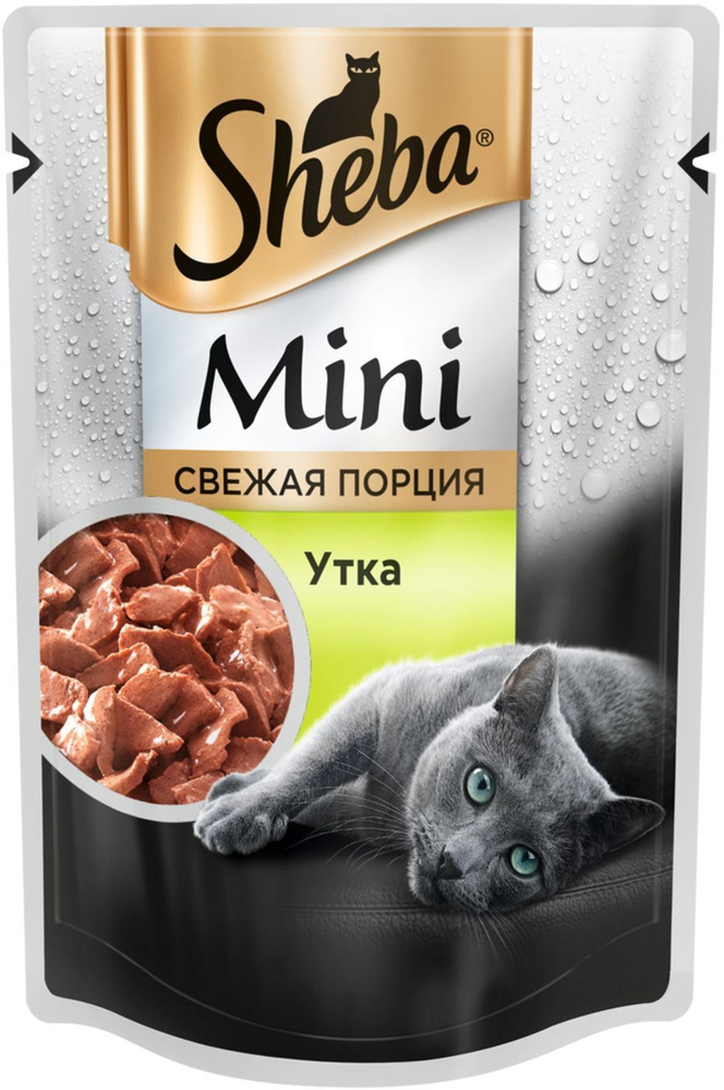 Влажный корм для кошек Sheba Mini, кусочки в соусе с уткой, 50г ...