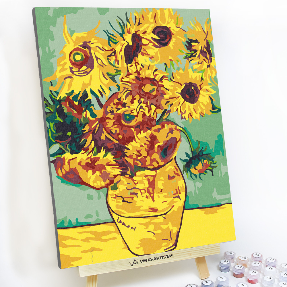 Картина по номерам, холст на подрамнике - Подсолнухи Ван Гог ...