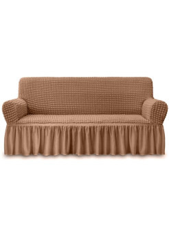 Чехол на трехместный диван на резинке с подлокотниками универсальный для мебели  #1