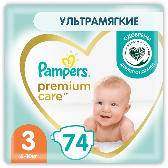 Подгузники Pampers Premium Care Размер 3, 74 шт. #1