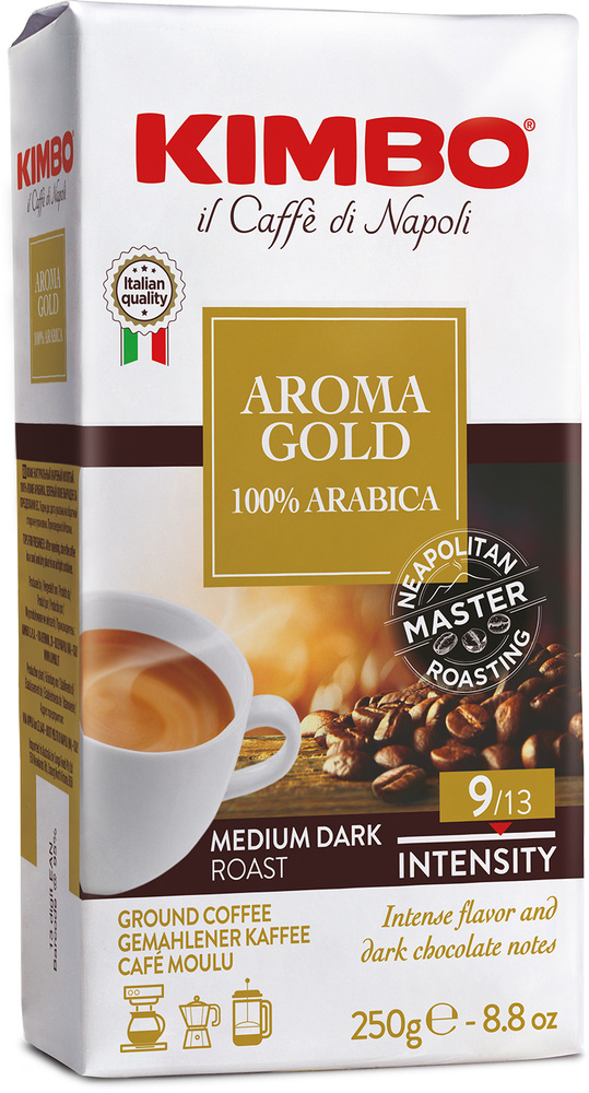 Итальянский Кофе молотый Kimbo Aroma Gold, 250 г #1