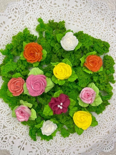 Сахарные фигурки " Цветы" , украшение для тортов, куличей  #1