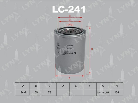 LYNXauto Фильтр масляный арт. LC241 #1