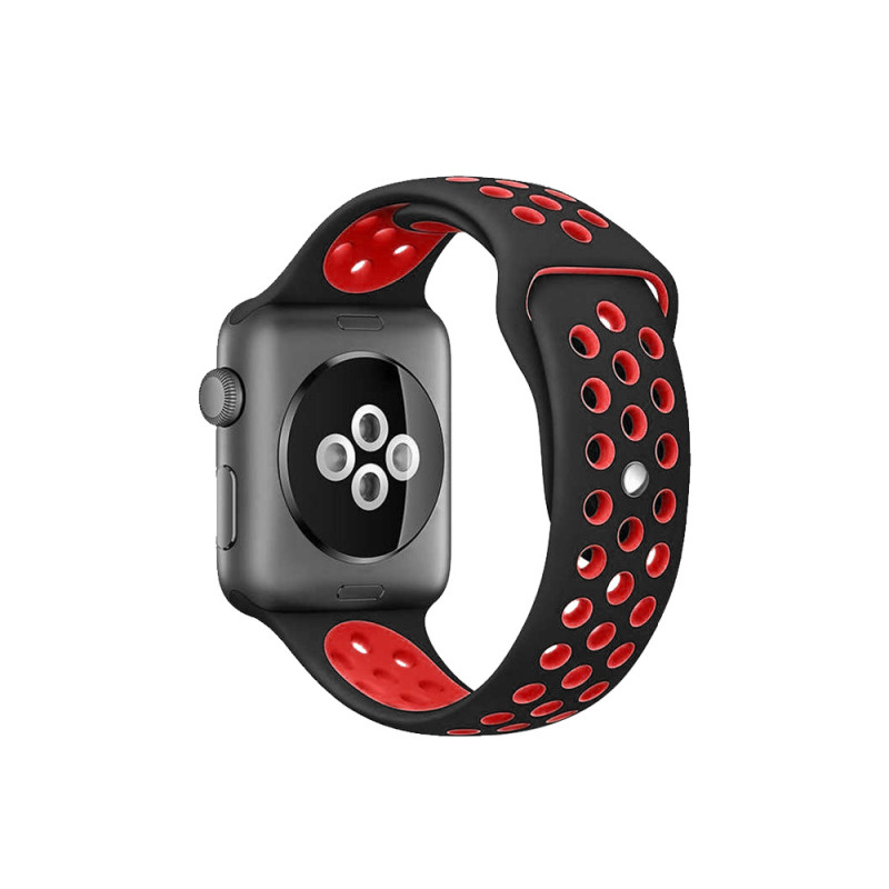 Ремешок DF для Apple Watch 42/44/45/49mm iSportBand-02 Black-Red #1