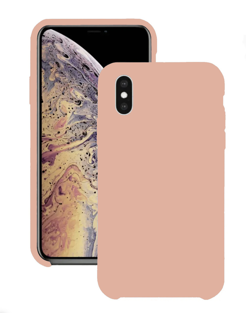 Силиконовый чехол для iPhone X XS / Apple Silicone Case DF на Айфон Х, XC с  бархатистым покрытием внутри, Персиковый - купить с доставкой по выгодным  ценам в интернет-магазине OZON (565678100)