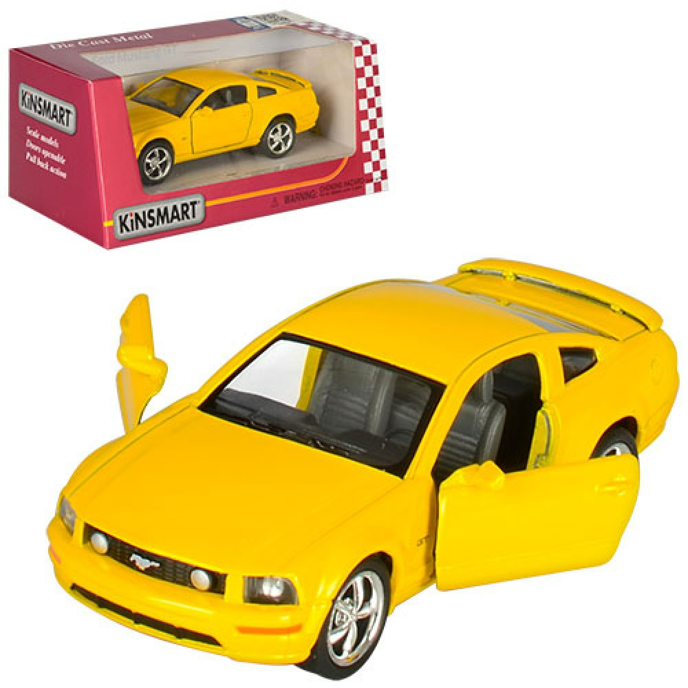 Машинка Kinsmart Ford Mustang GT 2006 1:36 (желтая) KT5091W - купить с  доставкой по выгодным ценам в интернет-магазине OZON (570268054)