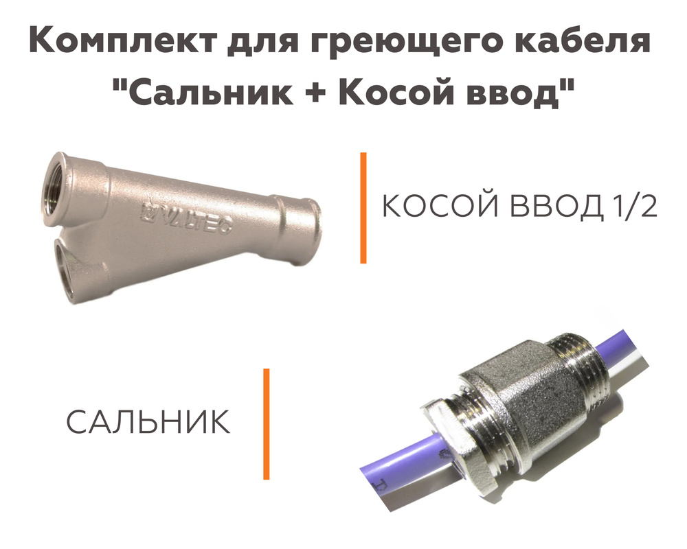 Комплект для ввода греющего кабеля в трубу Обогрев Люкс: Сальник .
