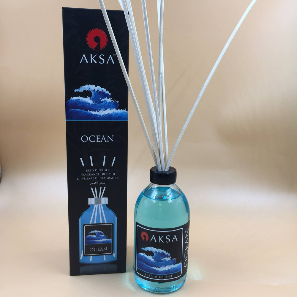 Aksa Reed Diffuser OCEAN / Тростниковый диффузор для дома и офиса, Океан,  90 мл