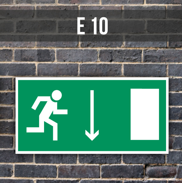 Металлическая эвакуационная табличка E10 "Указатель двери ...
