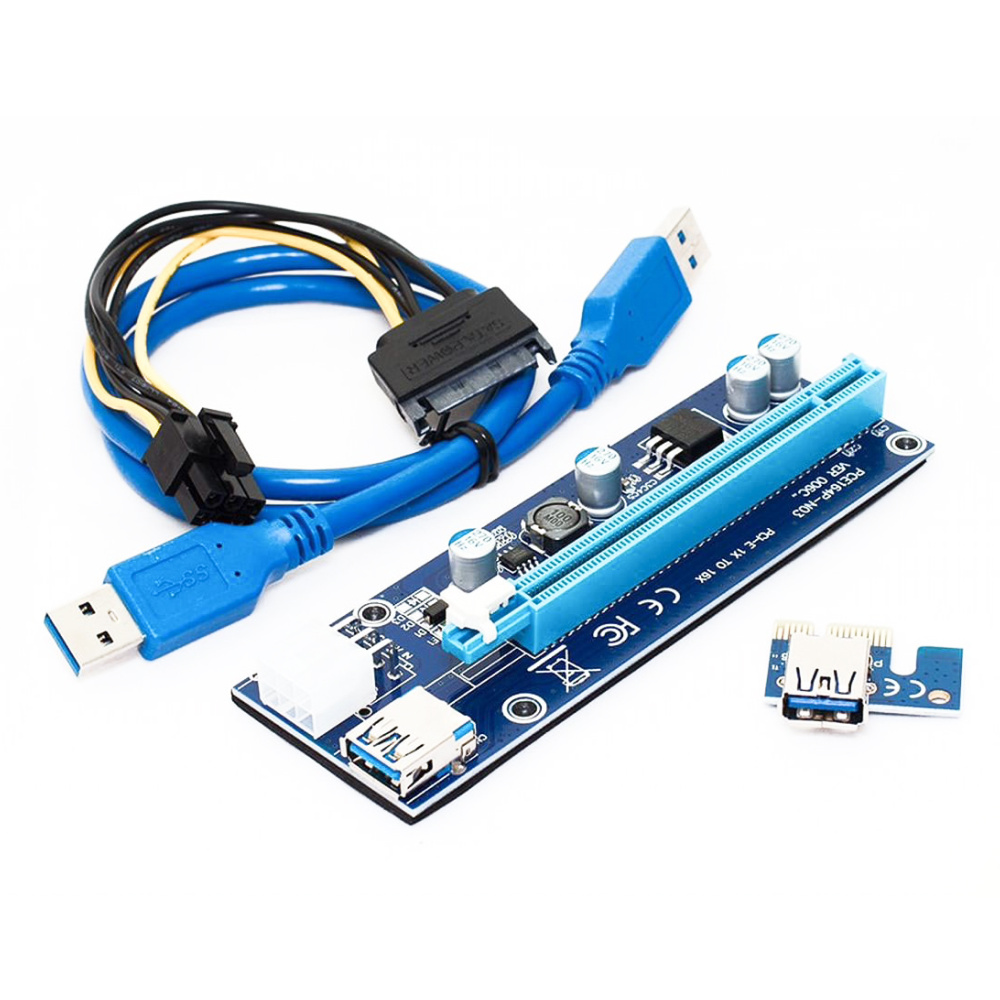 Райзер для видеокарты PCIe, 6pin, ver 006C 8шт. - купить с доставкой по ...
