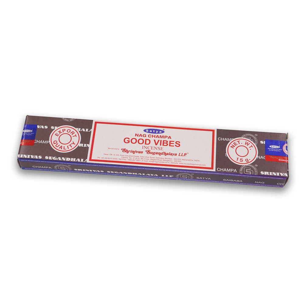 Благовония палочки Satya Nag Champa Good Vibes (Волны добра) 15г., 12 шт  #1