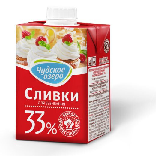 Сливки "Чудское озеро" питьевые ультрапастеризованные 33% 500гр ...