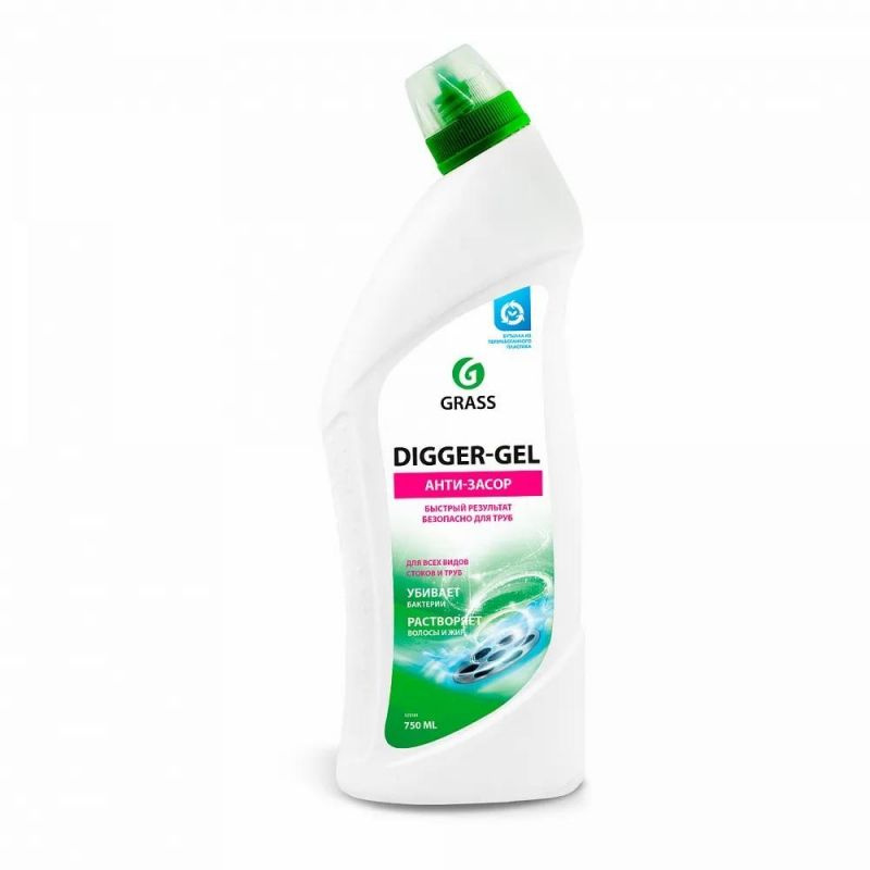 Средство для прочистки труб Grass Digger-Gel щелочное 750мл #1