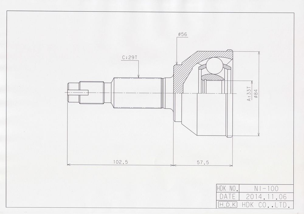 ШРУС наружный - hdk арт. NI100 - купить по выгодной цене в интернет ...