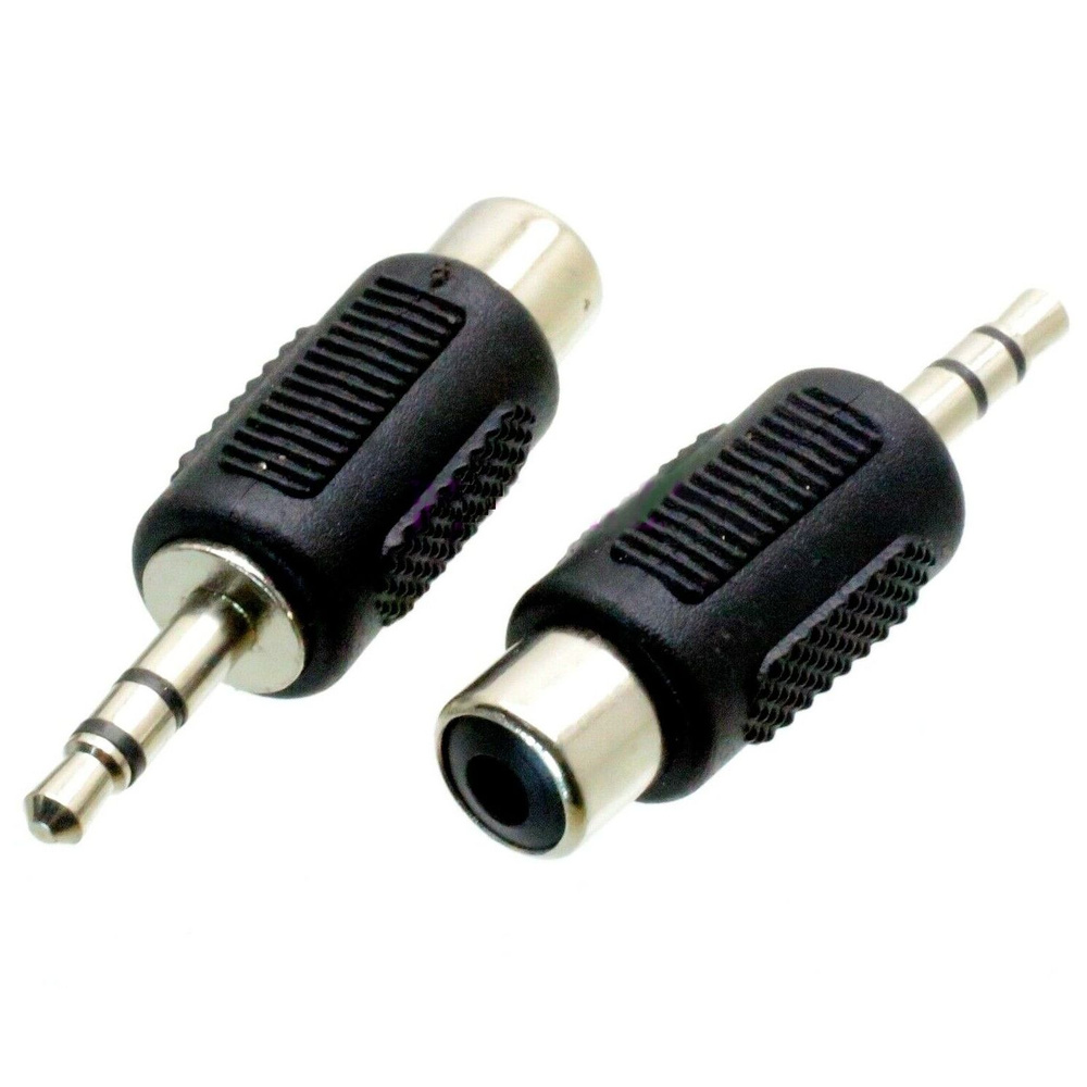 Переходник штекер Audio Jack стерео 3.5мм на гнездо RCA, пластик ...
