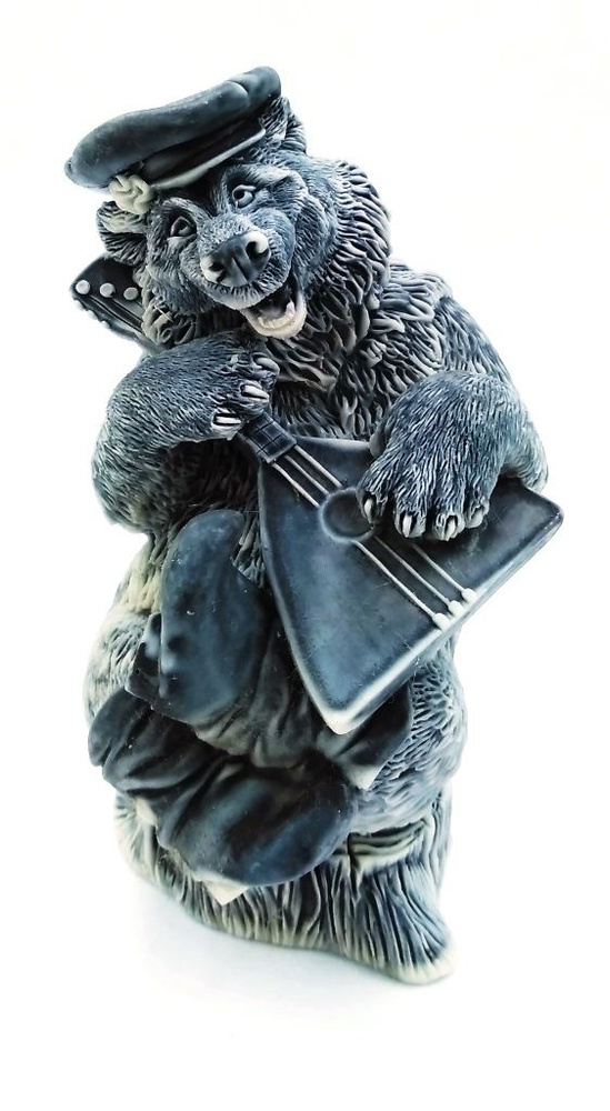 Статуэтка фигурка Медведь с балалайкой 12см мраморная крошка  #1