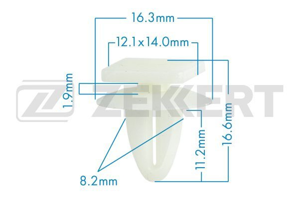 Zekkert Клипса крепежная автомобильная, 10 шт. #1
