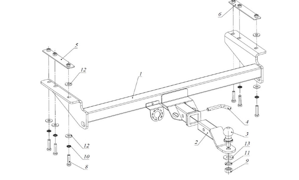 Фаркоп Бизон на JAC T8 PRO FA 0971-E (с 2023 г.в.) (паспорт и сертификат в комплекте)(без электрики) #1