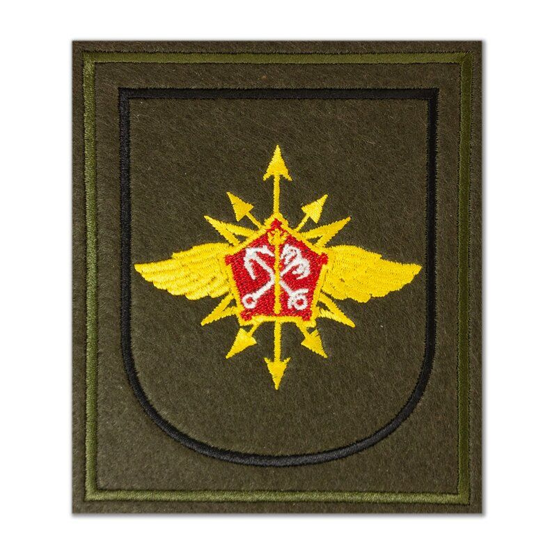 Шеврон войска связи ЗВО. С липучкой. Размер 85x100 мм по вышивке ...
