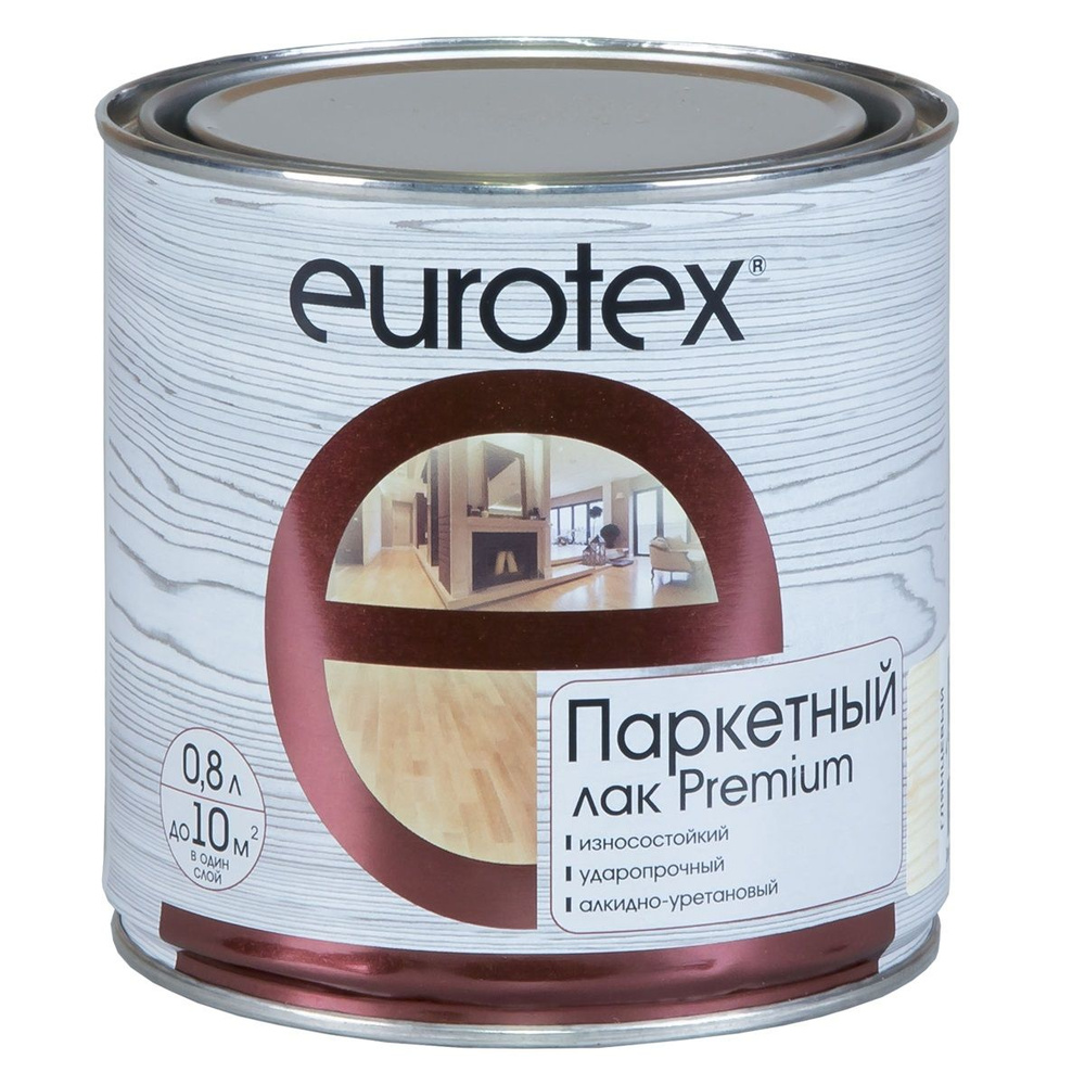 Лак паркетн. EUROTEX Premium полуматовый 0,8л (Рогнеда) #1