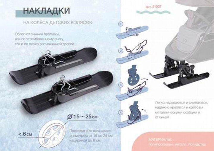 Универсальные лыжи Luxmom для детской коляски