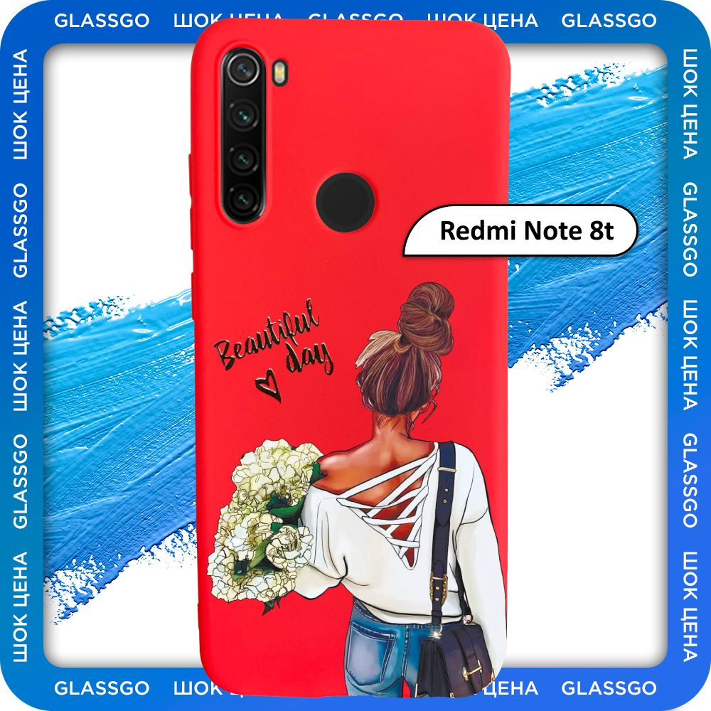 Чехол силиконовый с рисунком девушка с цветами на Xiaomi Redmi Note 8t / для Редми Нот 8T  #1