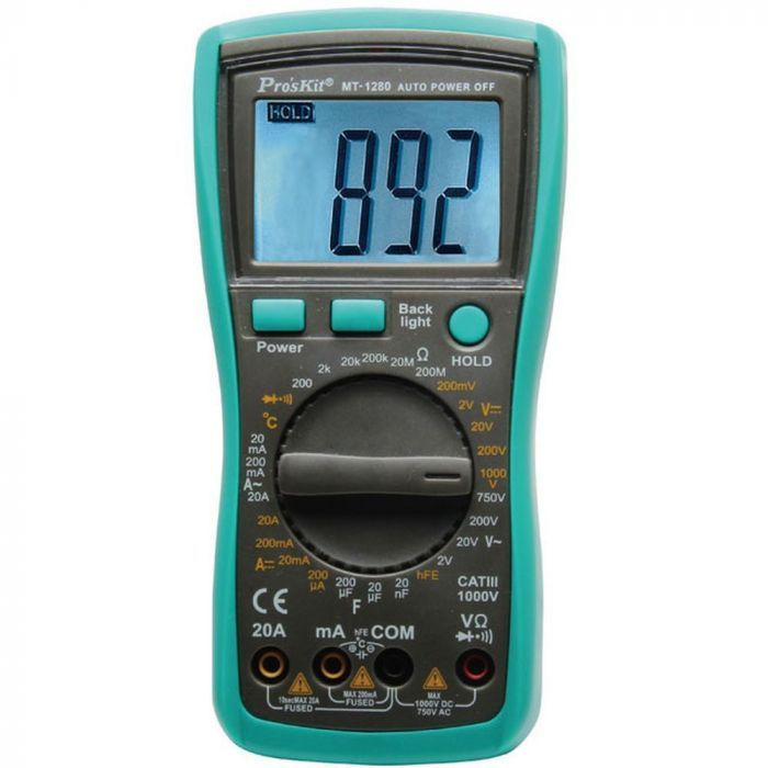 Цифровой мультиметр Pro'sKit MT-1280 для измерения силы тока ...