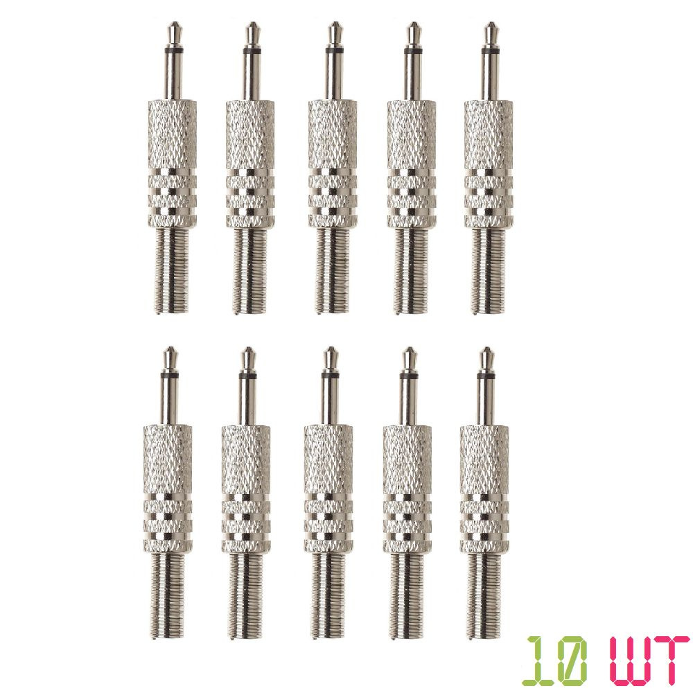 Разъём TS (моно джек) штекер 3,5 мм металлический под пайку 10 штук ...